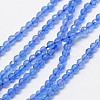 Natural Blue Agate Beads Strands G-A129-3mm-A05-1