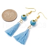 Evil Eye Lampwork & Tassel Earrings EJEW-JE05592-01-3