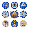 DIY Evil Eye Pattern Coaster Diamond Painting Kits DIY-TAC0016-54-1