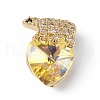 Real 18K Gold Plated Rack Plating Brass Micro Pave Clear Cubic Zirconia Pendants KK-C015-06G-05-1