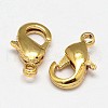 Rack Plating & Long-Lasting Plated Brass Lobster Claw Clasps KK-P030-24G-NF-1