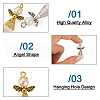  60Pcs 2 Colors Angel Frosted Acrylic Pendants FIND-TA0002-81-3