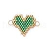 MIYUKI Delica Glass Seed Beaded Heart Links PALLOY-MZ00702-02-4