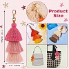 3Pcs Colorful Tassel Keychain Handmade Boho Keychain Personalized Bag Charm Tassel Keychain for Women JX282A-2