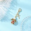 Angel Glass Pearl & Glass Seed Beaded Pendant Decorations HJEW-MZ00265-04-1