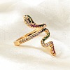 Brass Micro Pave Cubic Zirconia Cuff Rings RJEW-S044-049-3