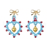 Glass Seed Beads Dangle Stud Earrings EJEW-MZ00396-04-2