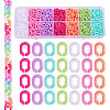 CHGCRAFT 560Pcs 7 Colors Opaque Acrylic Linking Rings MACR-CA0001-41-1