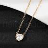 Brass Pave Clear Cubic Zirconia Pendant Necklaces for Women NJEW-Z079-02G-03-2
