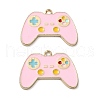 Rack Plating Alloy Enamel Pendants PALLOY-F308-11G-02-1
