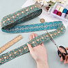 Ethnic Embroidered Polyester Sequins Trim Ribbon OCOR-WH0070-136A-5