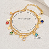 Brass Curb Chain Multi-strand Bracelets OM1329-5