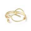 Copper Wire Wrap Heart Open Cuff Ring for Women RJEW-JR00551-3