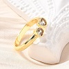Brass Micro Pave Cubic Zirconia Cuff Rings for Women RJEW-F181-09G-5