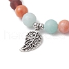 Natural Amazonite & Pink Aventurine & Glass Beads Stretch Bracelets for Women Men BJEW-JB11383-3