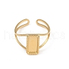 Rectangle 304 Stainless Steel Cuff Ring Components STAS-A191-08G-2