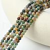 Frosted Round Natural Indian Agate Beads G-J338-02-4mm-4