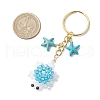 Glass and Synthetic Turquoise Turtle keychains KEYC-MZ00040-05-3