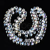 Electroplate Transparent Glass Beads Strands EGLA-S193-06-2