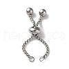 Non-Tarnish 304 Stainless Steel Adjustable Finger Ring Findings STAS-P328-06A-P-1