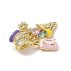 Brass Micro Pave Cubic Zirconia Pendants KK-D383-04G-03-2