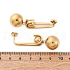 304 Stainless Steel Round Dangle Stud Earrings EJEW-Z098-31G-5