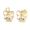 Brass Micro Pave Cubic Zirconia Charms KK-M206-25G-04-2