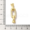 Oval Rectangle Rack Plating Brass Micro Pave Clear Cubic Zirconia Fold Over Clasps KK-A225-13G-3
