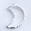 Matte Style Rack Plating Alloy Open Back Bezel Pendants PALLOY-S047-39B-FF-2