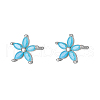 Cubic Zirconia Flower Stud Earrings FY1254-9-1