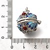 Brass with Enamel Bead Cage Pendants KK-M313-42P-02-3