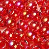 UV Plating Rainbow Iridescent Acrylic Beads OACR-G012-06D-3
