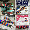 2Rolls 2 Styles Stripe Pattern Printed Polyester Grosgrain Ribbon OCOR-TA0001-37I-14