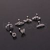 316L Surgical Stainless Steel Micro Pave Clear Cubic Zirconia Cartilage Earrings WG14BE9-10-2