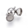 Tarnish Resistant 201 Stainless Steel Magnetic Clasps with Loops STAS-K200-03P-D-2