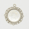 Zinc Alloy Pendant Settings for Cabochon & Rhinestone X-PALLOY-A15290-AS-FF-1