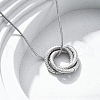304 Stainless Steel Triple Circles Pendant Necklaces for Women NJEW-Z044-14P-1