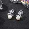 Mother's Day Jewellery Natural Pearl Ear Studs EJEW-P286-25P-4