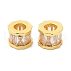 Rack Plating Brass Cubic Zirconia European Beads KK-R147-02G-2