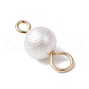 Wrinkle Textured Shell Pearl Round Connector Charms PALLOY-JF03824-01-4