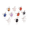 Natural Mixed Gemstone Rings RJEW-G098-01B-P-1
