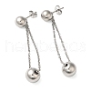 Non-Tarnish 304 Stainless Steel Stud Dangle Earrings EJEW-Q386-01P-2