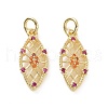 Brass Micro Pave Colorful Cubic Zirconia Pendants KK-E068-VF156-2