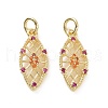 Brass Micro Pave Colorful Cubic Zirconia Pendants KK-E068-VF156-2