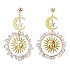 Vintage Natural Quartz Crystal Ear Studs EJEW-JE05807-03-1