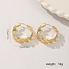 Stainless Steel Irregular Leaf Hoop Earrings JJ2529-5