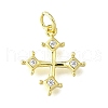 Brass Micro Pave Cubic Zirconia Pendants KK-V007-16G-1