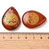 Natural Red Jasper Drop Pendants G-C158-01H-3