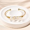 Natural Quartz Crystal Beads Cuff Bangles for Women BJEW-Q035-01G-08-4