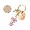5Pcs Alloy Acrylic Cat Goldfish Keychains KEYC-JKC01214-5